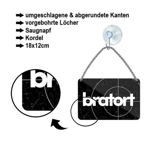 Tin sign "Bratort" 18x12cm