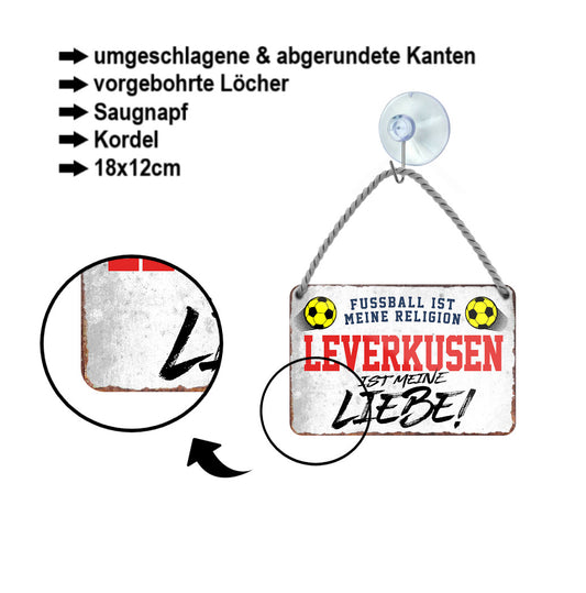 Tin sign ''Leverkusen is my love!'' 18x12cm