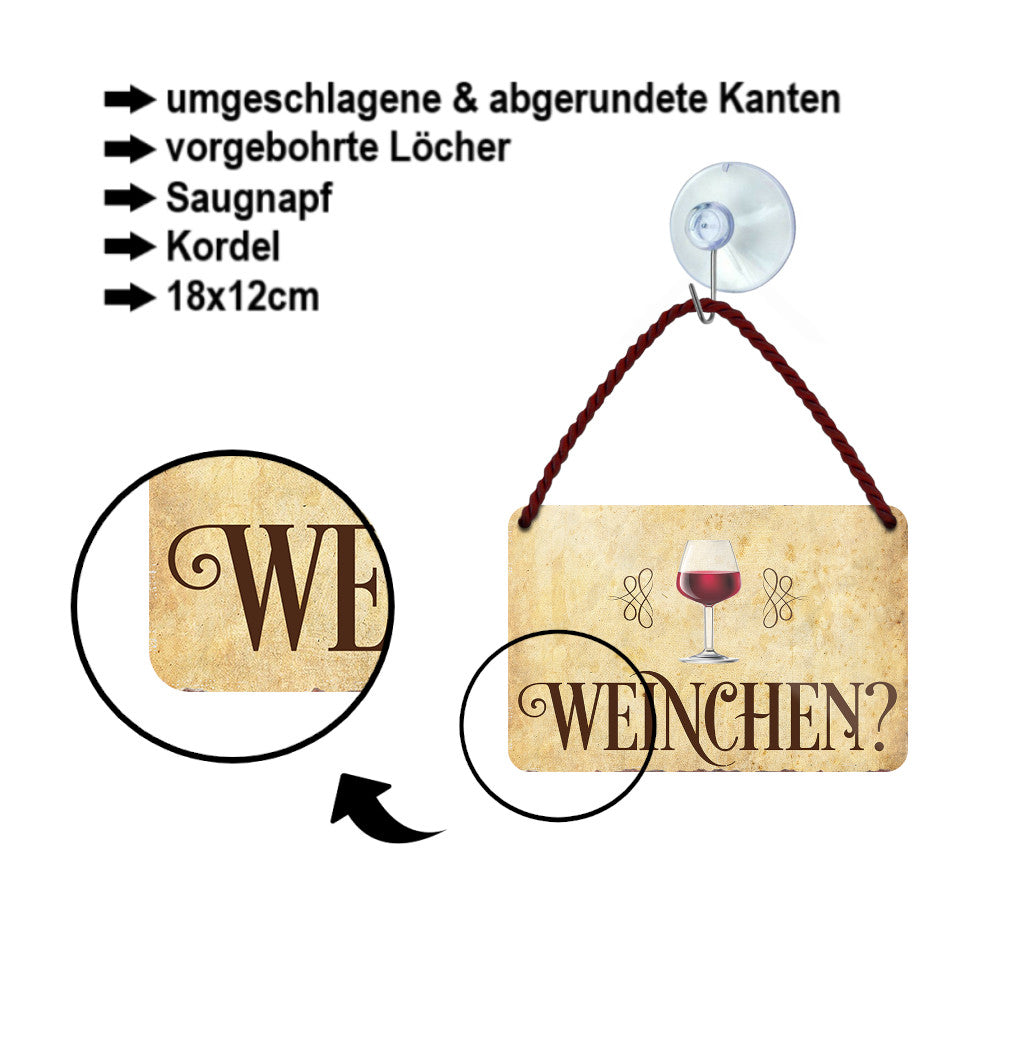 Blechschild ''Weinchen'' 18x12cm