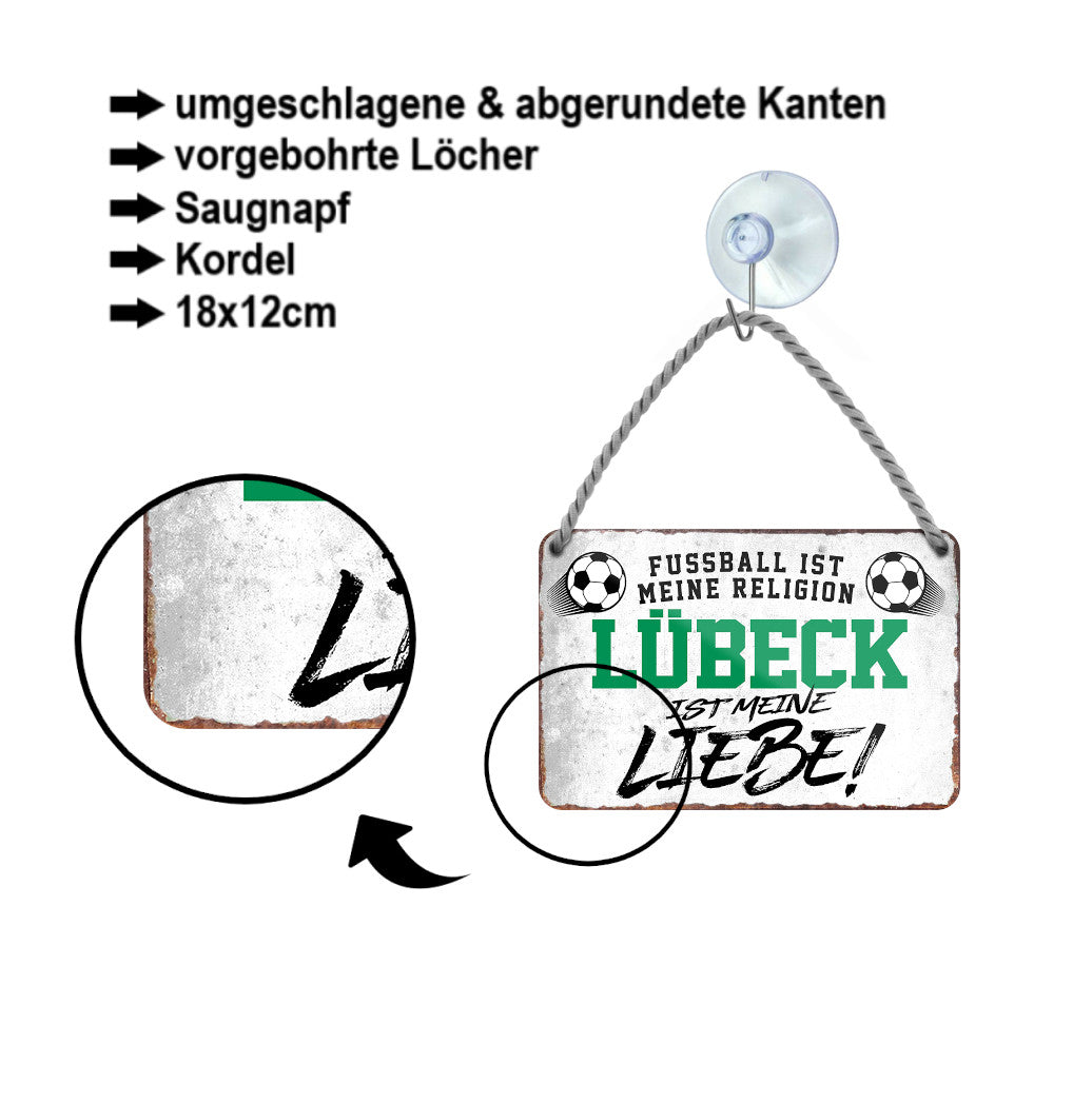 Blechschild ''Lübeck ist meine Liebe!'' 18x12cm