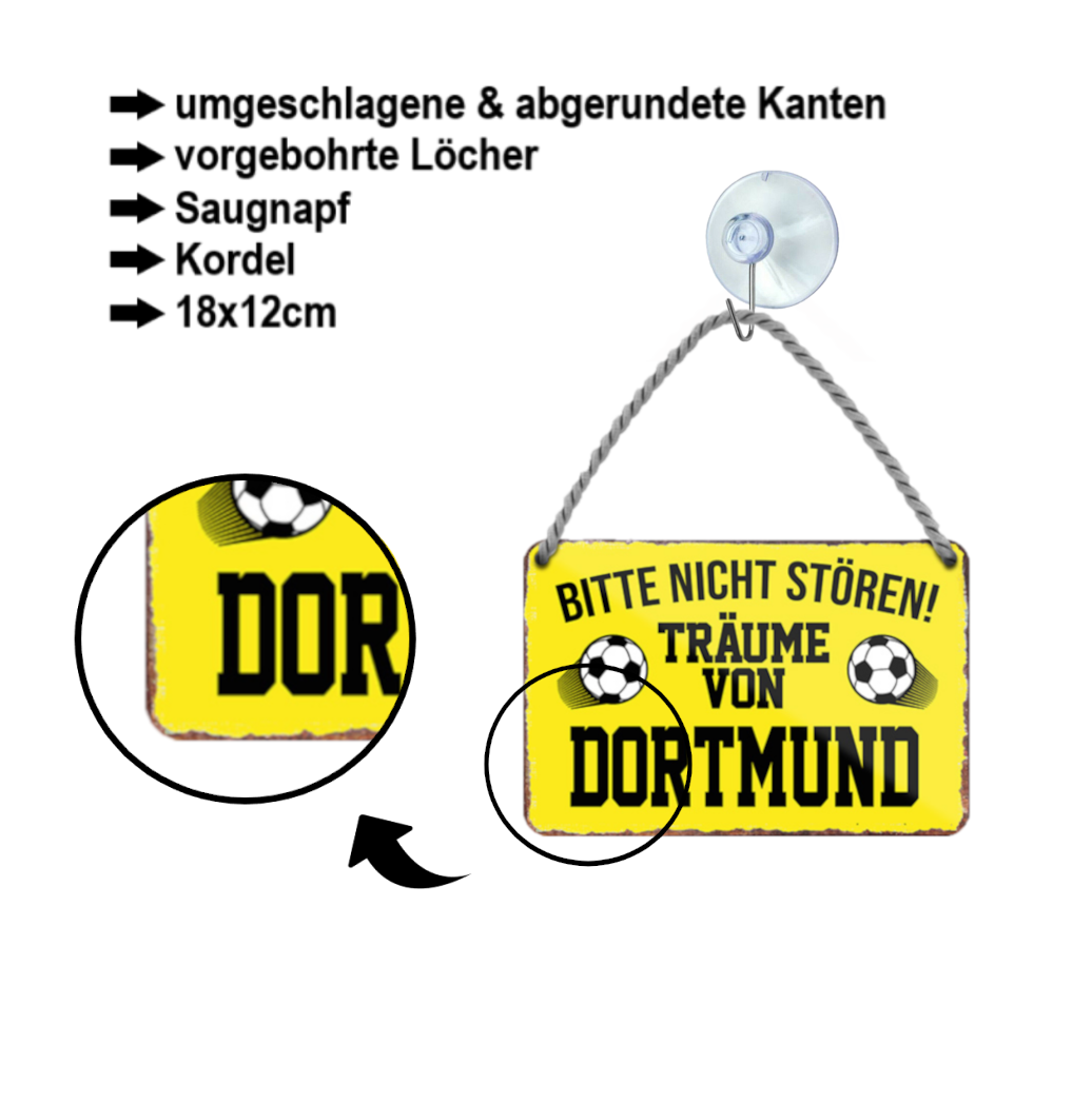 Blechschild ''Träume von Dortmund'' 18x12cm