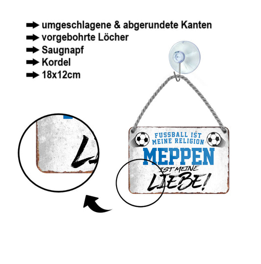 Blechschild ''Meppen ist meine Liebe!'' 18x12cm