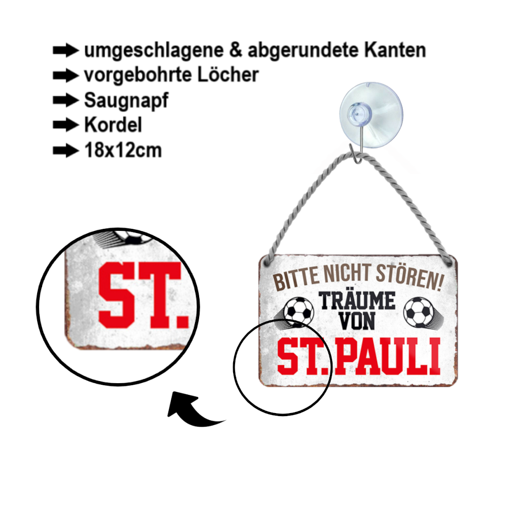 Blechschild ''Träume von St. Pauli'' 18x12cm