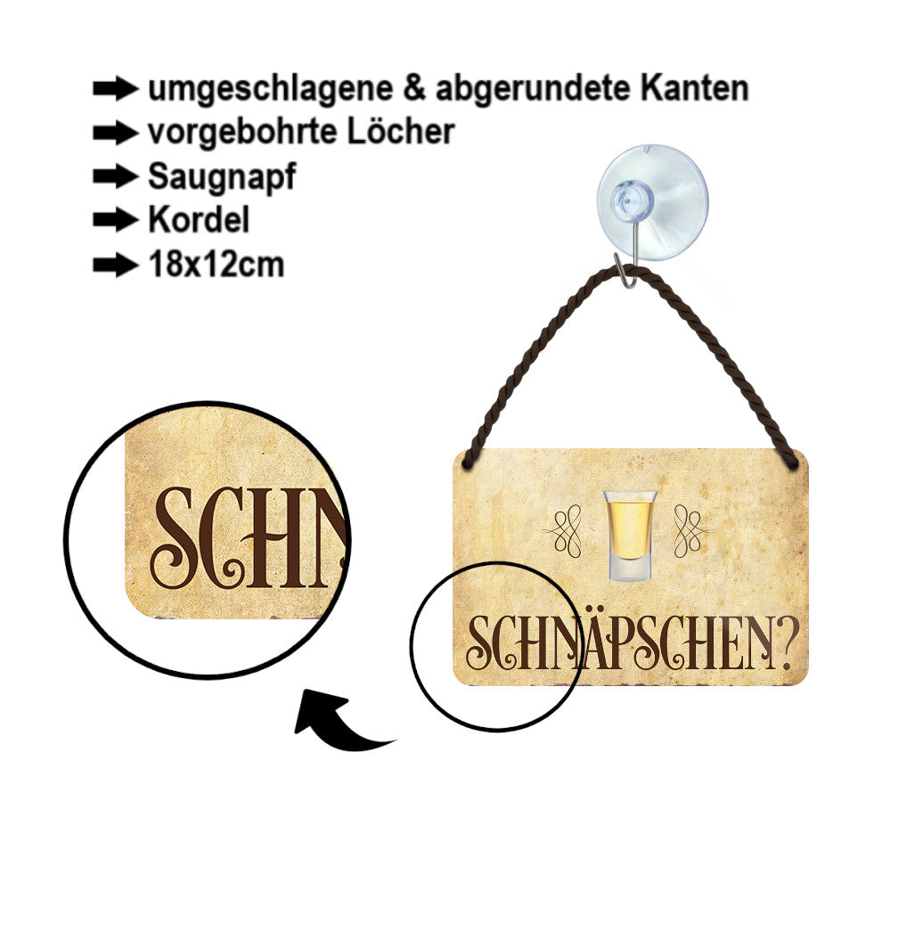 Tin sign "Schnäpschen" 18x12cm