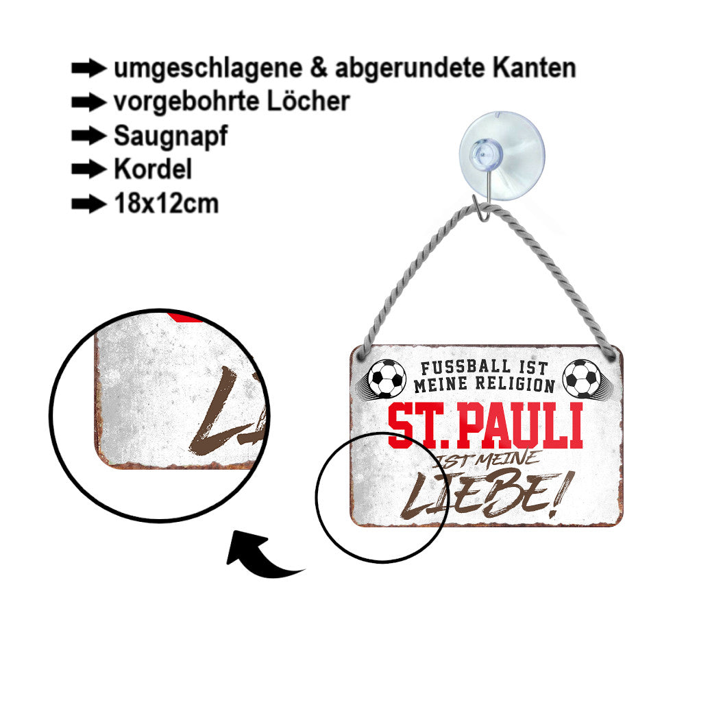 Blechschild ''ST. Pauli ist meine Liebe!'' 18x12cm