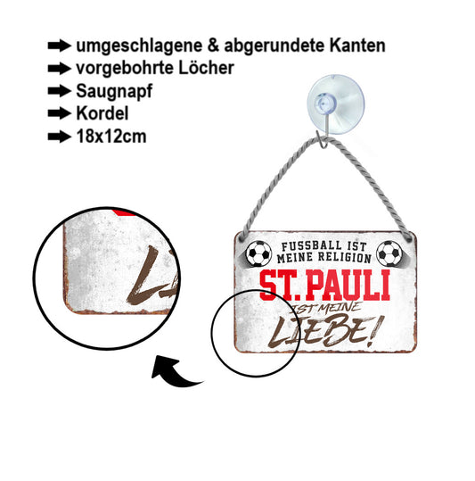 Tin sign "ST. Pauli is my love!'' 18x12cm