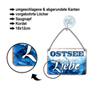 Blechschild ''Ostsee Liebe (blau weiß)'' 18x12cm