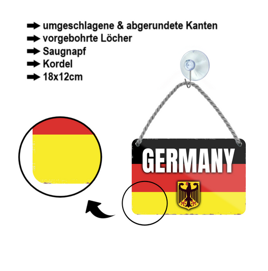 Blechschild ''Germany Flagge'' 18x12cm