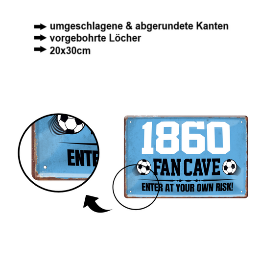 Blechschild ''1860 Fan Cave'' 20x30cm