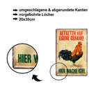 Tin sign ''Enter at your own risk. Chicken'' 20x30cm