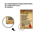 Tin sign "The 7 wonders of the GDR" 20x30cm