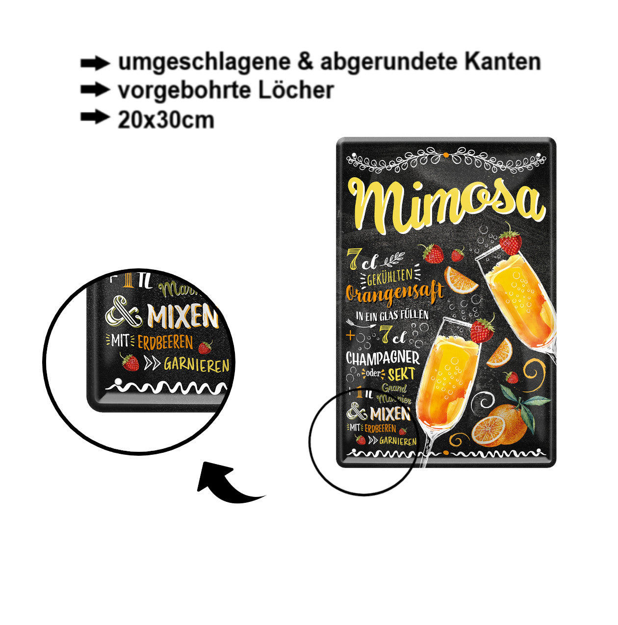 Blechschild ''Mimosa'' 20x30cm