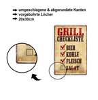 Blechschild ''Grill Checkliste'' 20x30cm