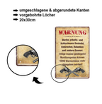 Blechschild ''Warnung (2 Pistolen)'' 20x30cm
