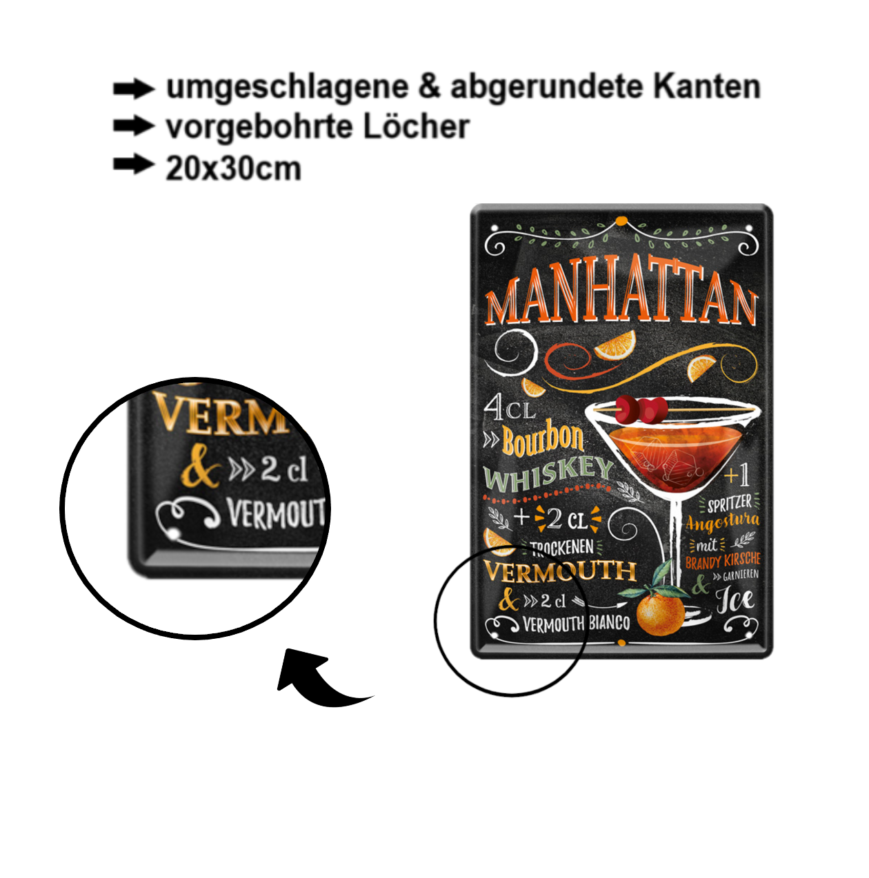 Blechschild ''Manhatten'' 20x30cm