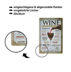 Blechschild ''Wine from around the world'' 20x30cm