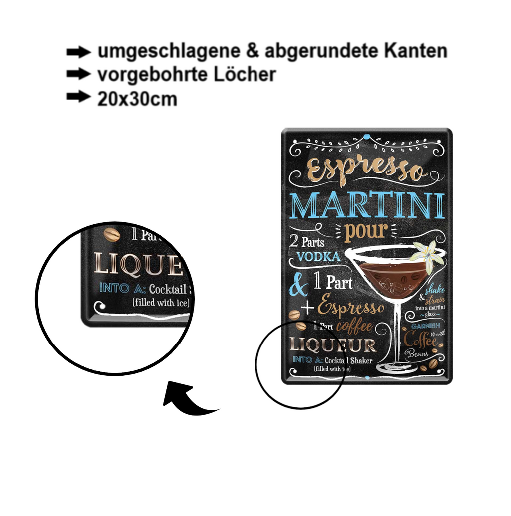 Blechschild ''Espresso Martini'' 20x30cm
