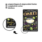Blechschilder ''Cocktailrezepte 2 von 5'' Dry Martini, Empress, Gimlet, Gin, Kamikaze, uvm 20x30cm