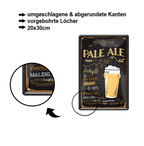 Blechschilder ''Biersorten 2 von 2'' Export, Märzen, Kölsch, Münchner, Schwarzbier, Steinbier uvm 20x30cm