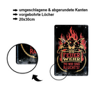 Blechschild ''Feuerwehr. Wo wir sind rauchts'' 20x30cm