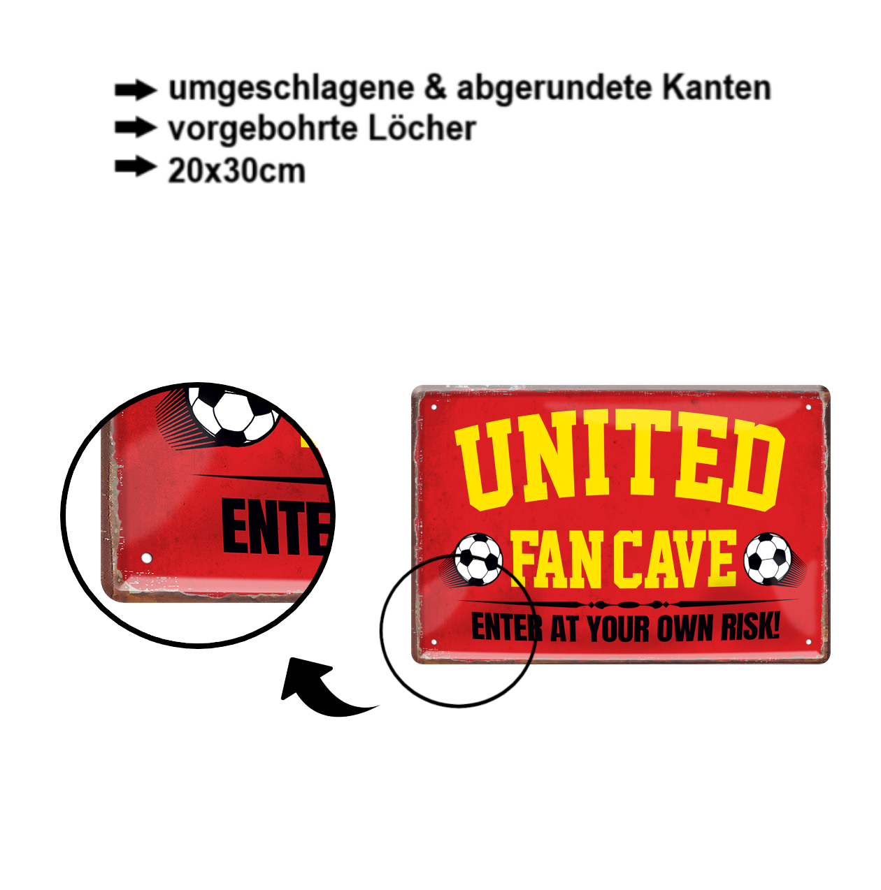 Tin sign "United Fan Cave" 20x30cm