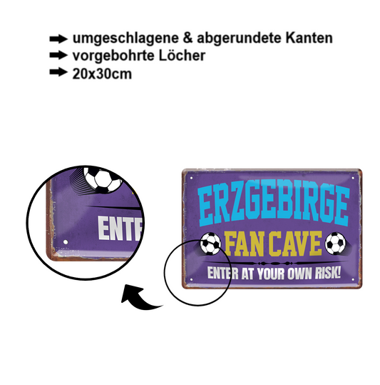 Blechschild ''Erzgebirge Fan Cave'' 20x30cm