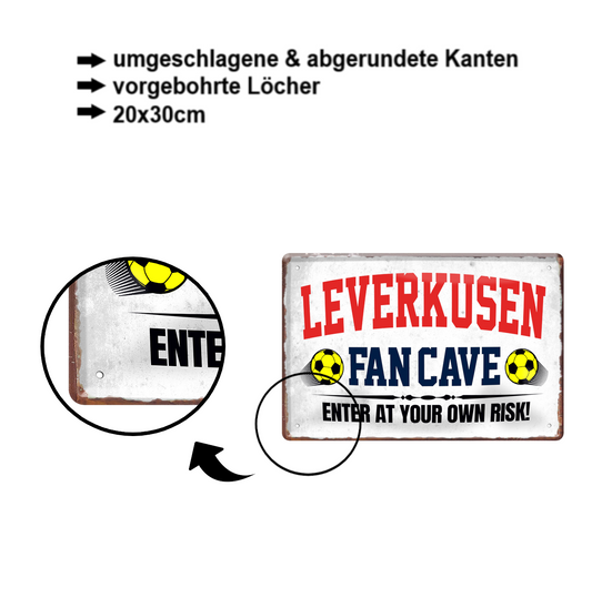 Tin sign "Leverkusen Fan Cave" 20x30cm