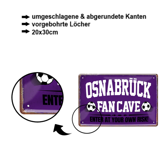 Blechschild ''Osnabrück Fan Cave'' 20x30cm