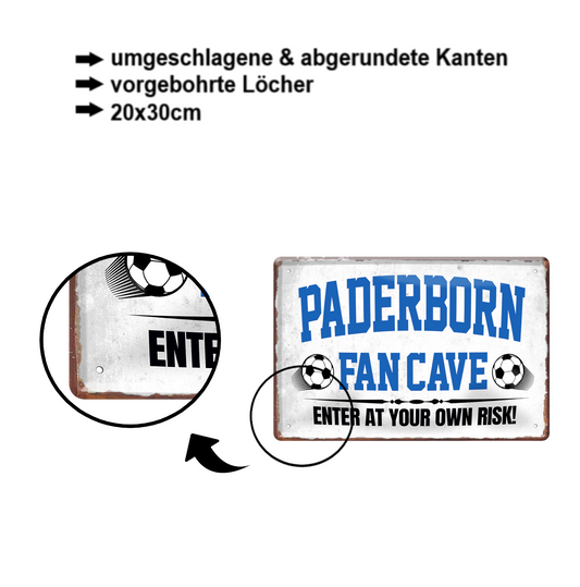 Blechschild ''Paderborn Fan Cave'' 20x30cm