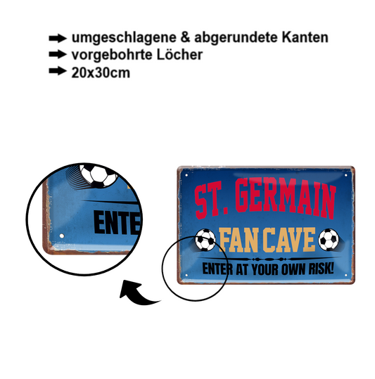 Blechschild ''St. German Fan Cave'' 20x30cm