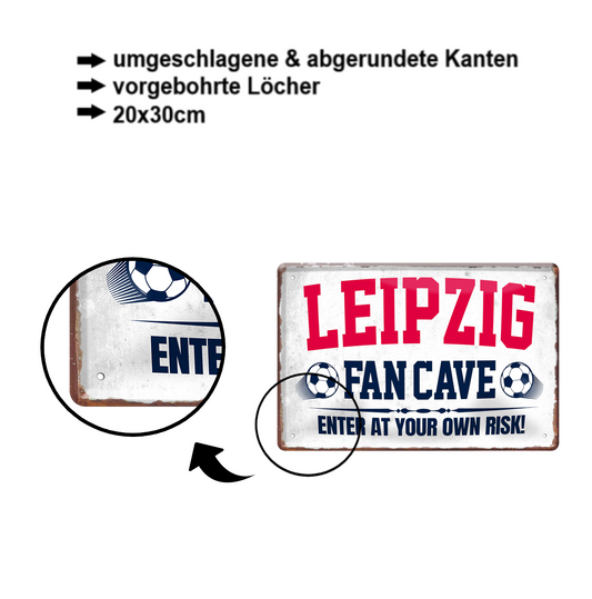 Tin sign "Leipzig Fan Cave" 20x30cm