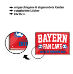 Blechschild ''Bayern Fan Cave'' 20x30cm