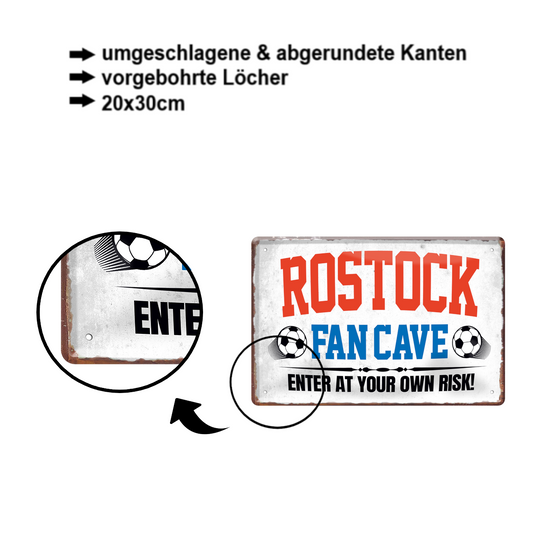 Tin sign "Rostock Fan Cave" 20x30cm