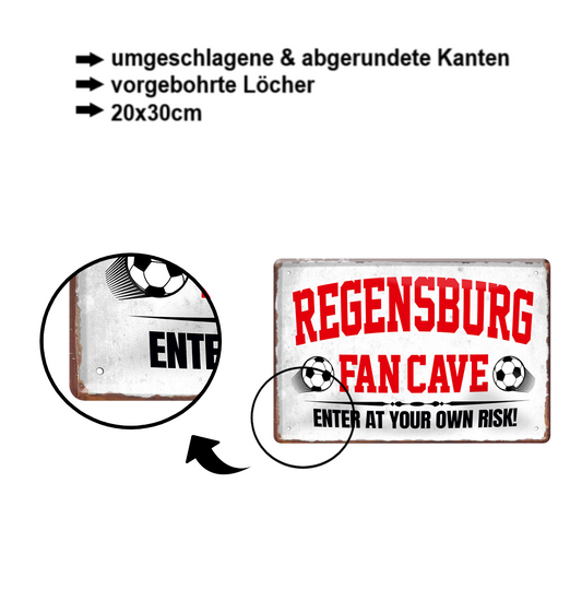 Blechschild ''Regensburg Fan Cave'' 20x30cm