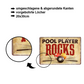 Blechschild ''Pool Player Rocks'' 20x30cm