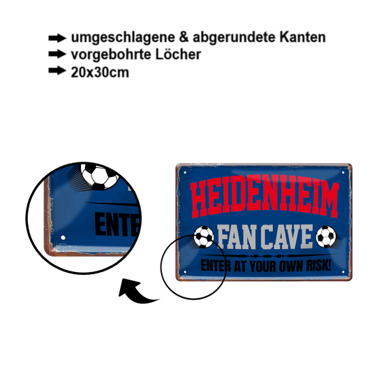 Blechschild ''Heidenheim Fan Cave'' 20x30cm