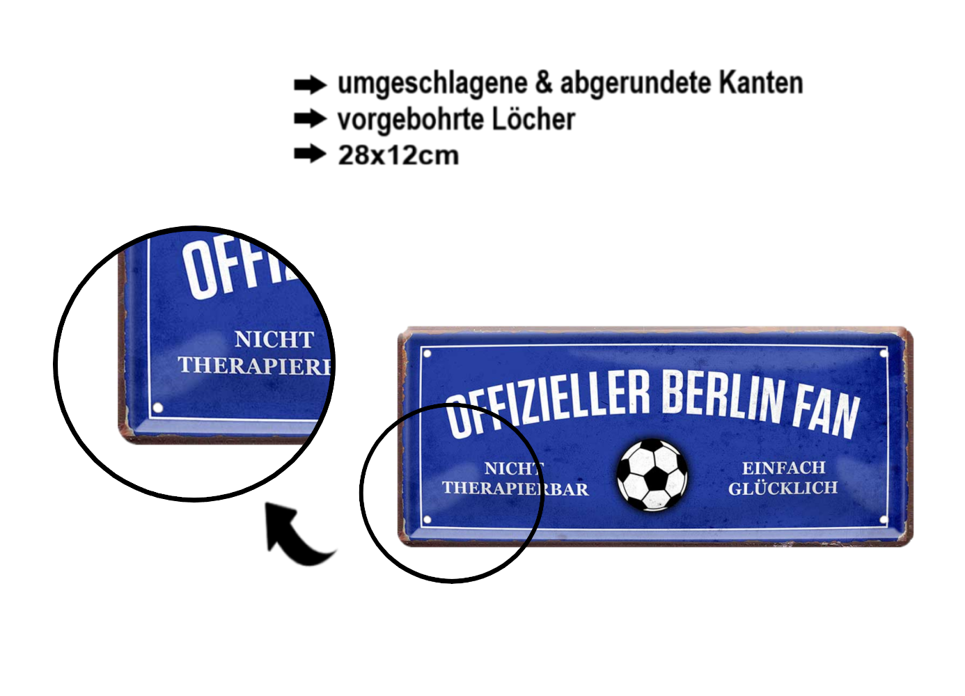 Blechschilder ''Fußball 4 von 5'' Dortmund Freiburg Köln Mönchengladbach Pauli uvm 28x12cm