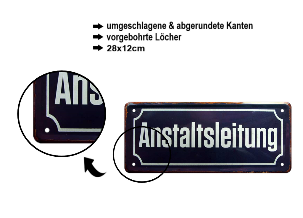Tin sign "institutional management" 28x12cm