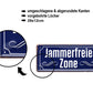 Blechschild ''Jammerfreie Zone (blau)'' 28x12cm
