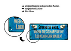 Blechschild ''Sturm ist erst, wenn die Schafe keine Locken mehr haben'' 28x12cm