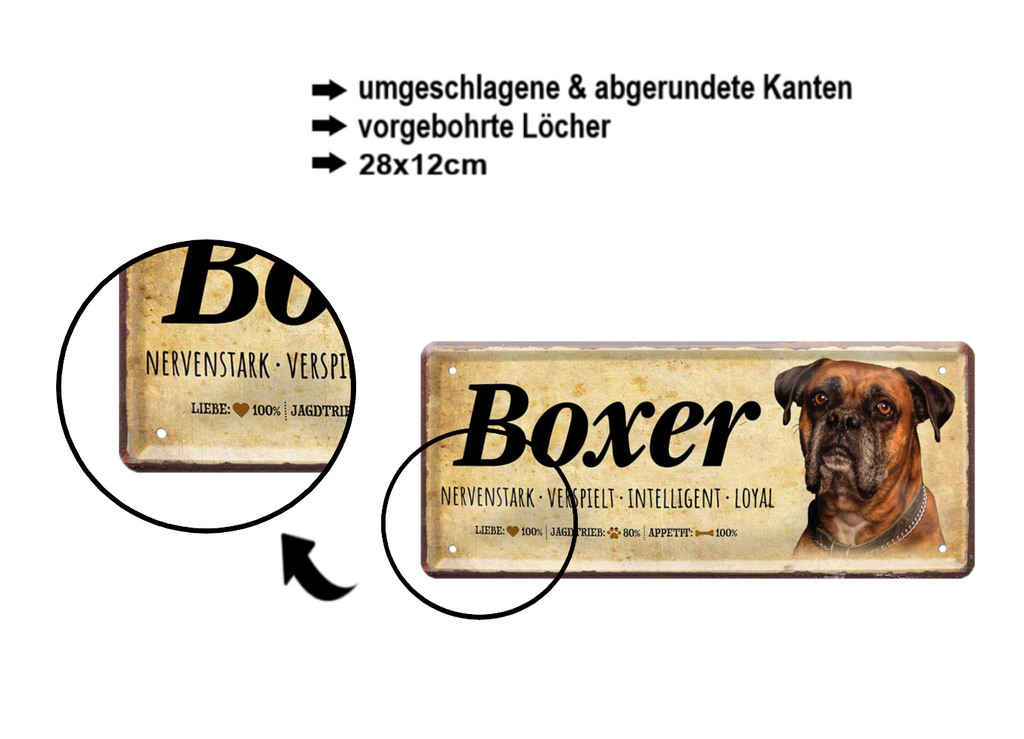 Blechschild ''Boxer'' 28x12cm