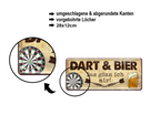 Blechschild ''Dart & Bier Das gönn ich mir (braun)'' 28x12cm