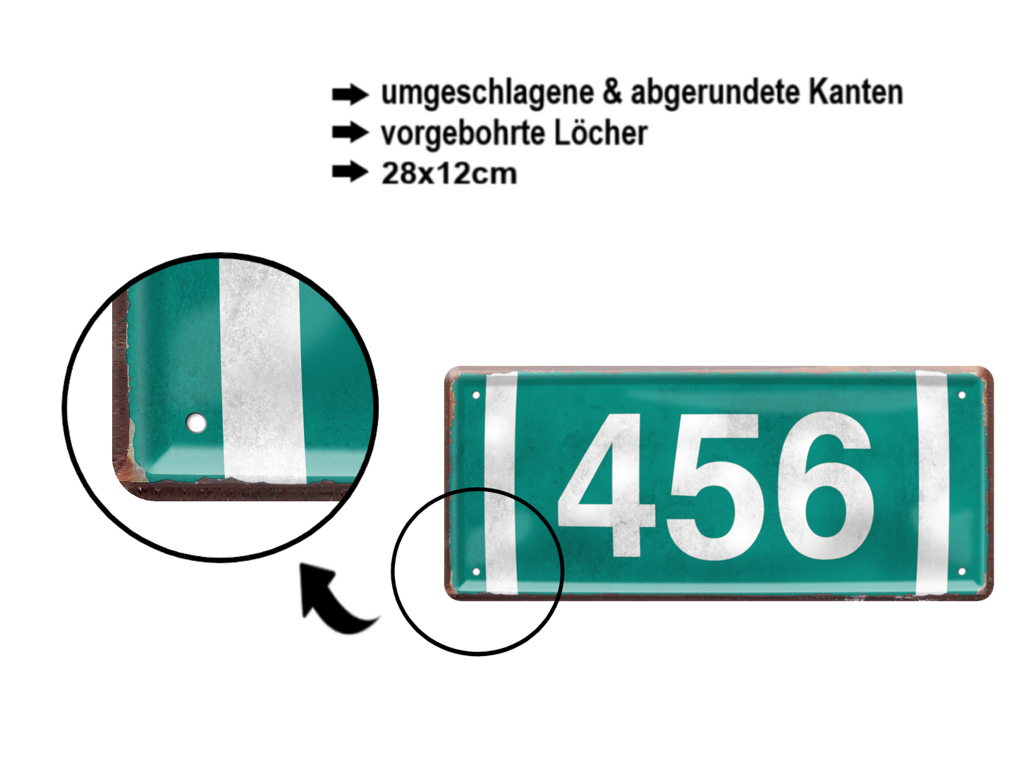 Blechschild ''456 (Engelszahl)'' 28x12cm