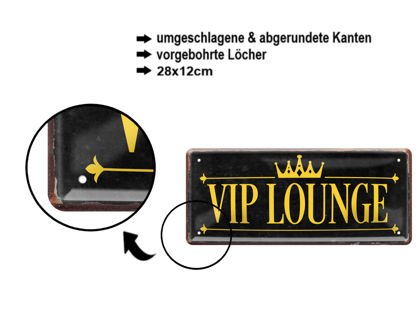 Blechschild ''VIP Lounge'' 28x12cm