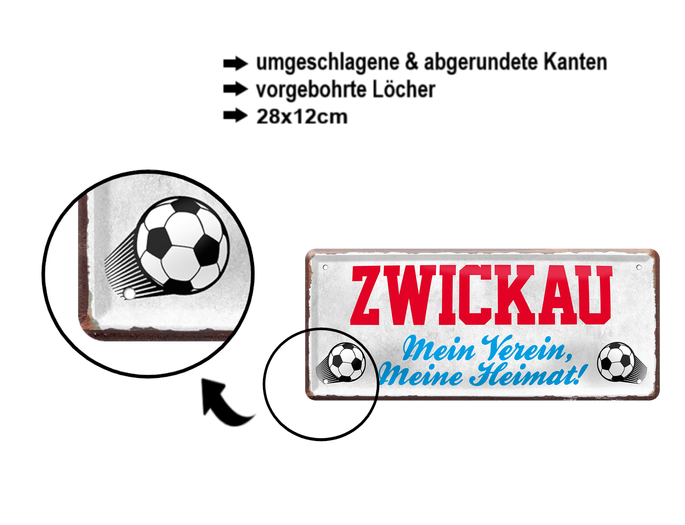 Blechschilder ''Fußball 3 von 5'' Dortmund Freiburg Köln Mönchengladbach Pauli uvm  28x12cm