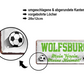 Blechschild ''Wolfsburg Mein Verein, meine Heimat'' 28x12cm