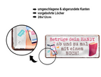 Blechschild ''Betrüge dein Handy ab und zu mal mit Buch'' 28x12cm
