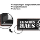 Blechschild ''Falsches Haus (Pistole)'' 28x12cm