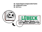 Blechschilder ''Fußball 3 von 5'' Dortmund Freiburg Köln Mönchengladbach Pauli uvm  28x12cm