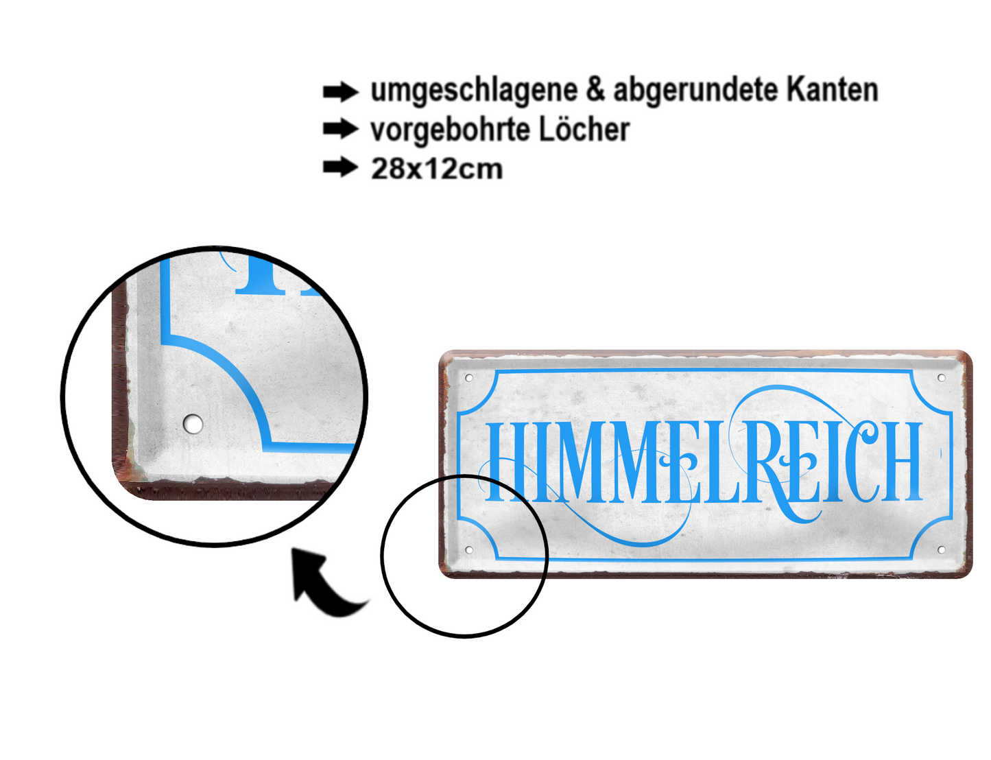 Blechschild ''Himmelreich'' 28x12cm